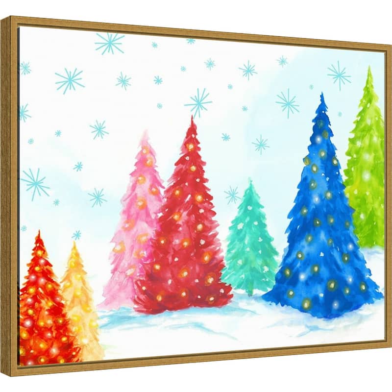 Magic Christmas Trees I by PI Studio Framed Canvas Art