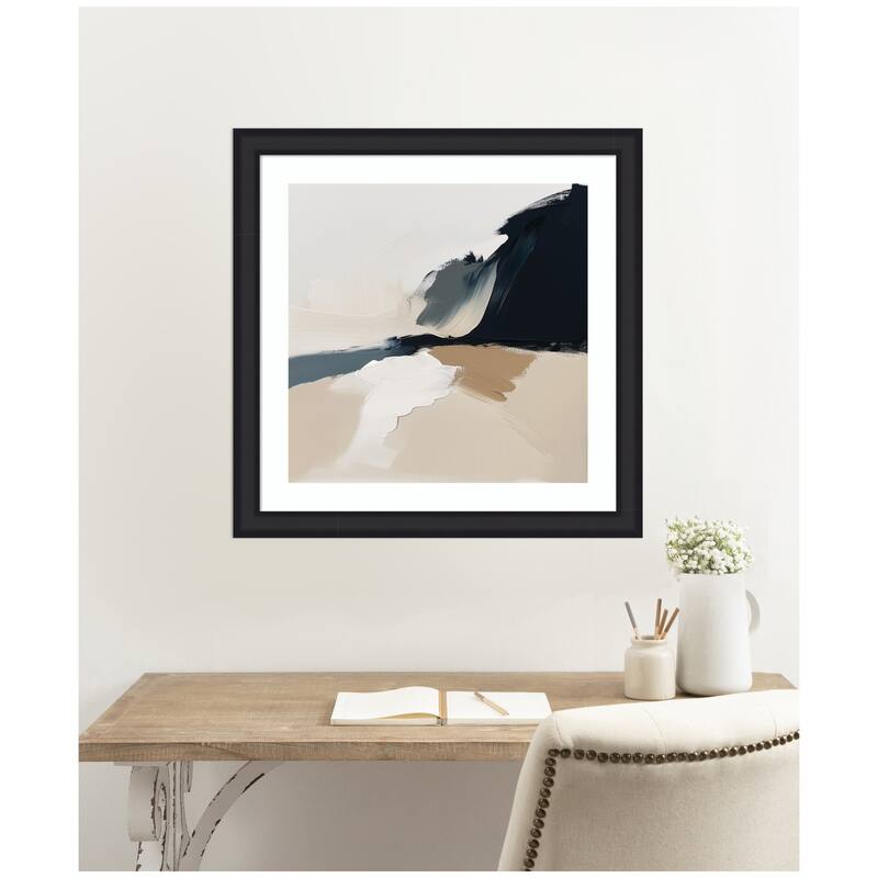 Kate and Laurel Framed Art Coastal Sand Modern Abstract Landscape II by The Creative Bunch Studio