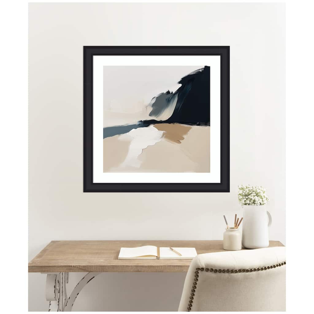 Kate and Laurel Framed Art Coastal Sand Modern Abstract Landscape II by The Creative Bunch Studio