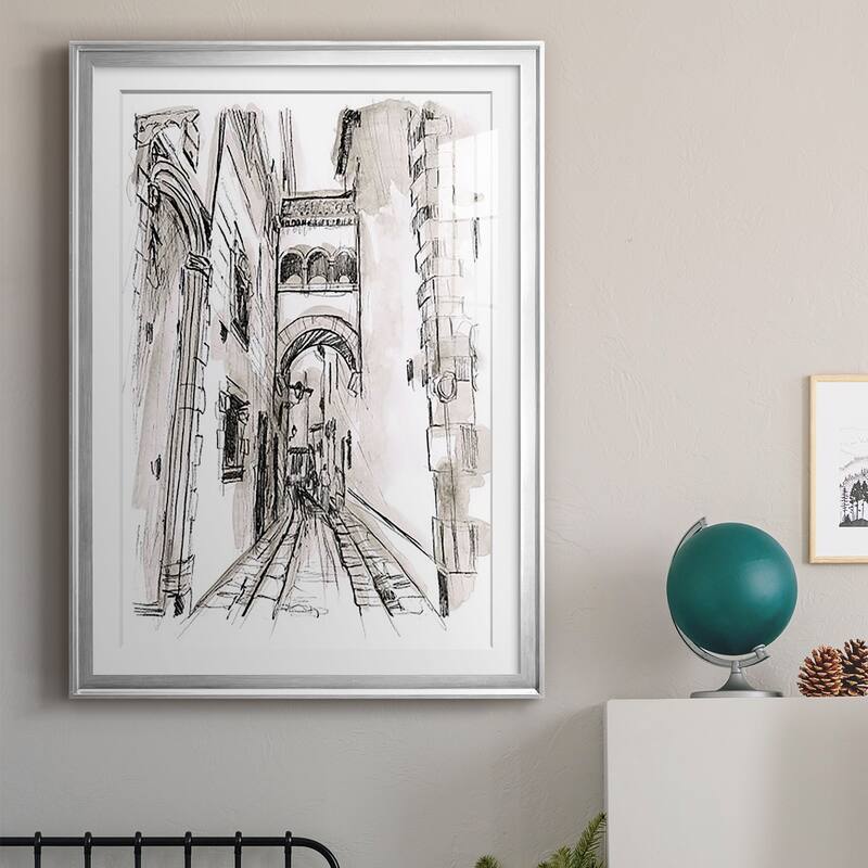 Europe Street Sketches II Premium Framed Print - Ready to Hang
