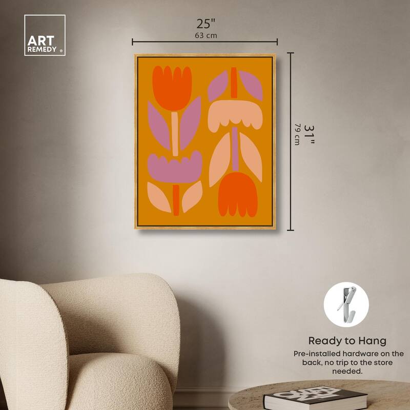 Tulips in Ochre Land Canvas by Art Remedy