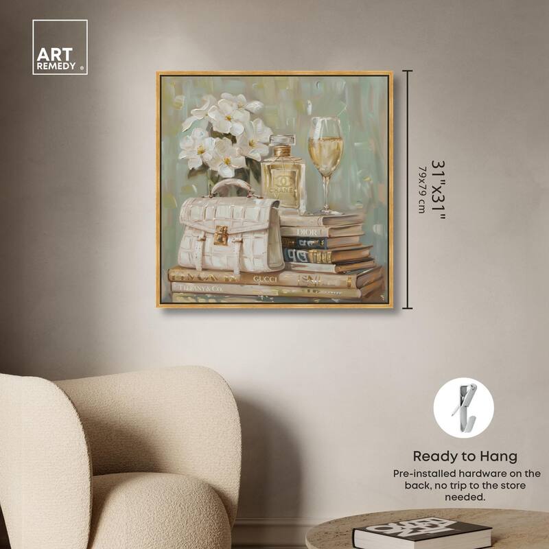 Sage Green Glam Canvas by Art Remedy
