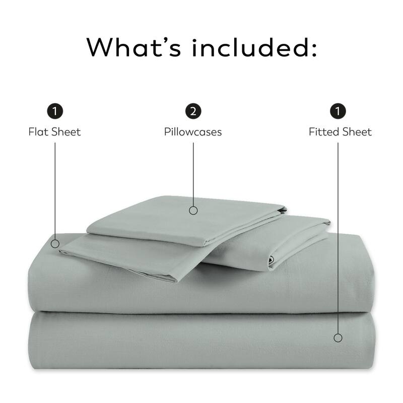 Purity Home 400TC 100% Cotton Long Staple Ultra-soft Percale Sheet Set