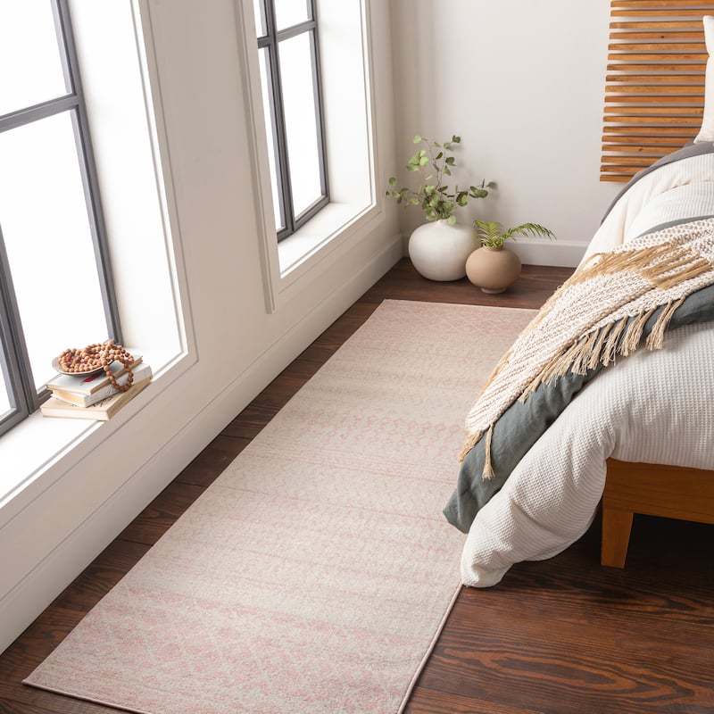 Livabliss Edie Bohemian Geometric Area Rug - 7' 10" x 10' 3" - Blush - Rectangle