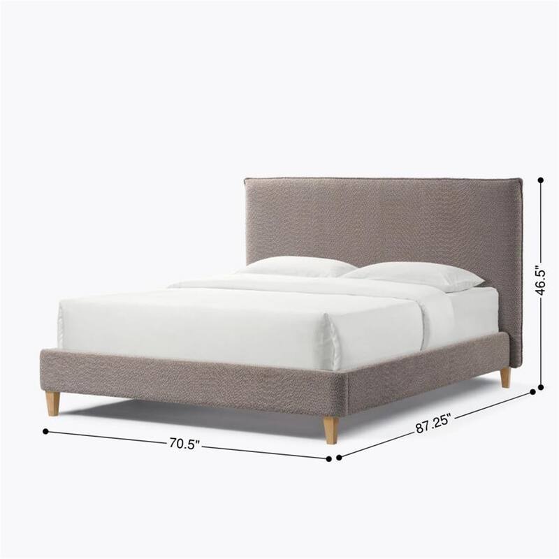 Queen Size Upholstered Platform Bed w/Nailhead Decoration & 4 Drawers