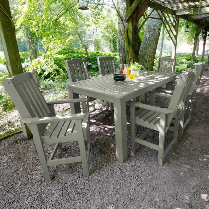 Lehigh 7-Piece Outdoor Dining Set - 42" x 72" Table, Counter-height