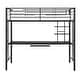 preview thumbnail 5 of 8, Walker Edison Abner Full Metal Black Loft Bed with Desk
