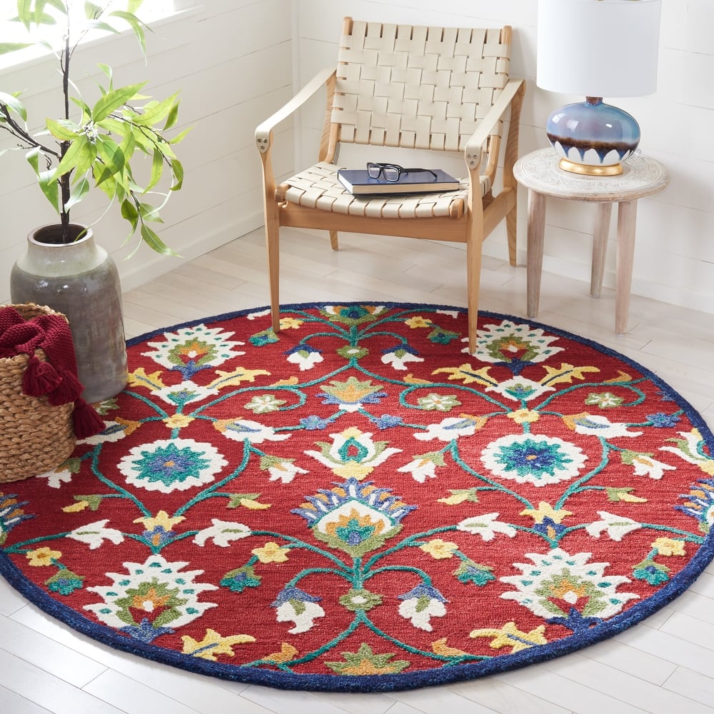 SAFAVIEH Handmade Blossom Violanta Floral Wool Rug