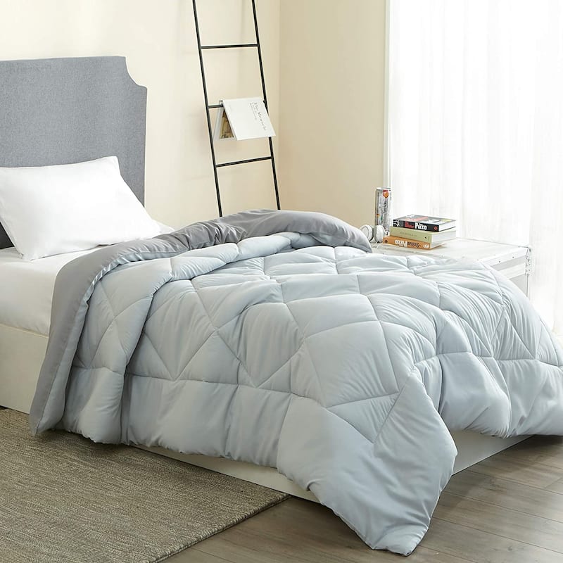Glacier Gray/Alloy Reversible Comforter - Oversized Bedding