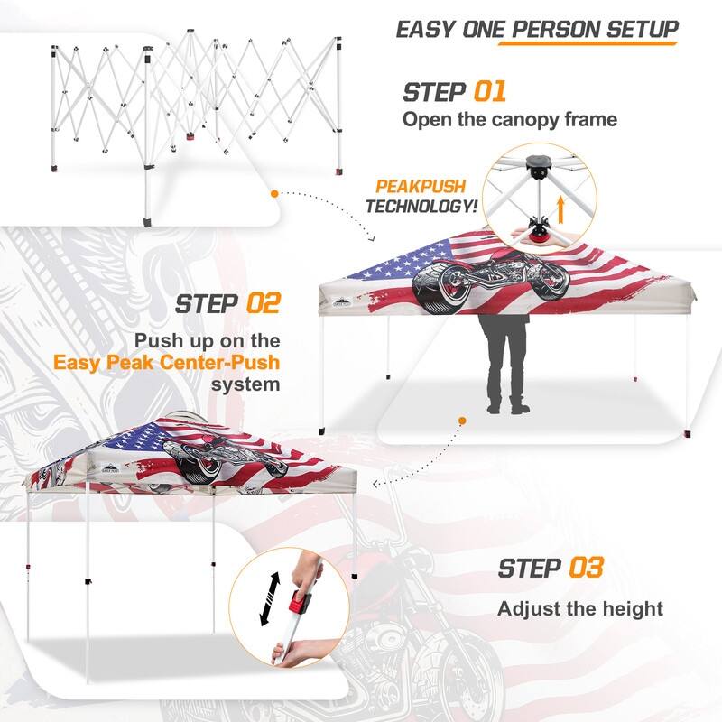 EAGLE PEAK Pop Up Canopy Tent with Wheeled Carry Bag, 8 Stakes, 4 Ropes, 4 Weight Bags, Easy Set Up Tent Canopy