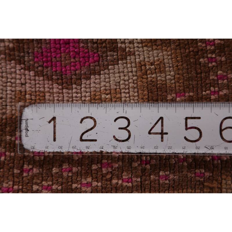 Hand Knotted Oriental 100% Wool Carpet Transitional Tribal Brown Anatolian Area Rug - 3' 0'' X 1' 10''