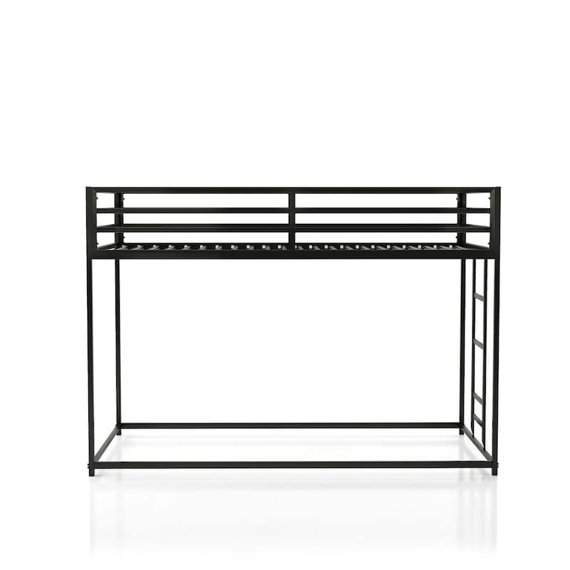 Furniture of America Jackson Modern Metal Twin over Twin Low Profile Bunk Bed with Reversible Ladder