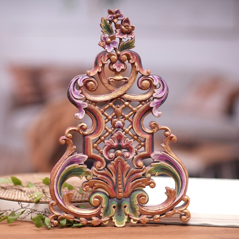 Novica Handmade Balinese Kayonan Wood Relief Panel