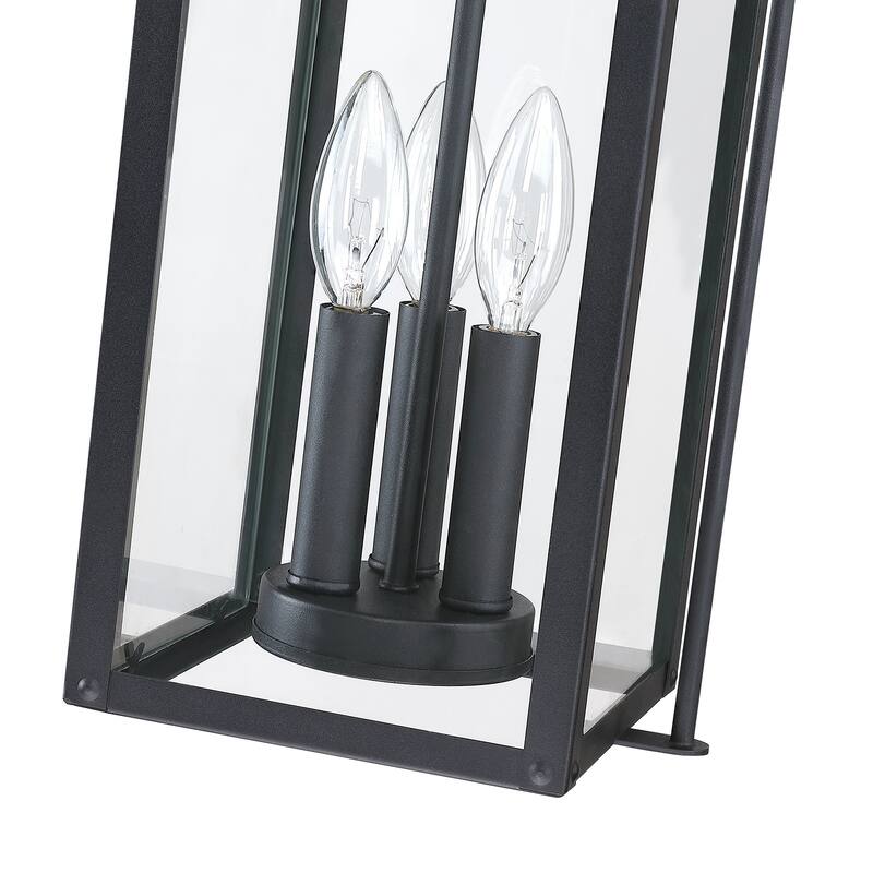 Brits 3-Light Black Outdoor Pendant Light - 18.7 in. H