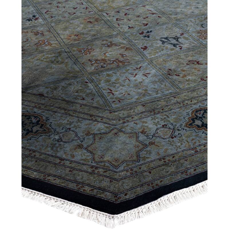 Overdyed One-of-a-Kind Hand-Knotted Octagon Area Rug - Gray - 7' 1" x 7' 1"