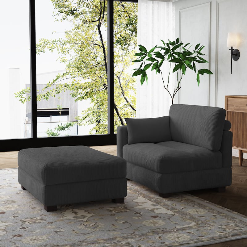 Modular Sectional Sofa with Ottomans