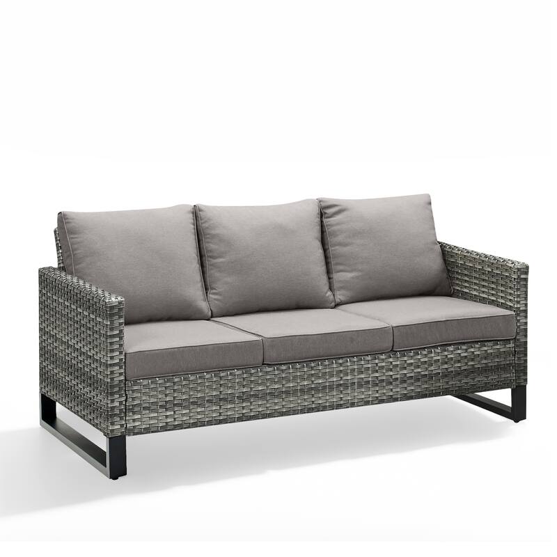 3-Seat Outdoor Patio Couch Patio Wicker Sofa