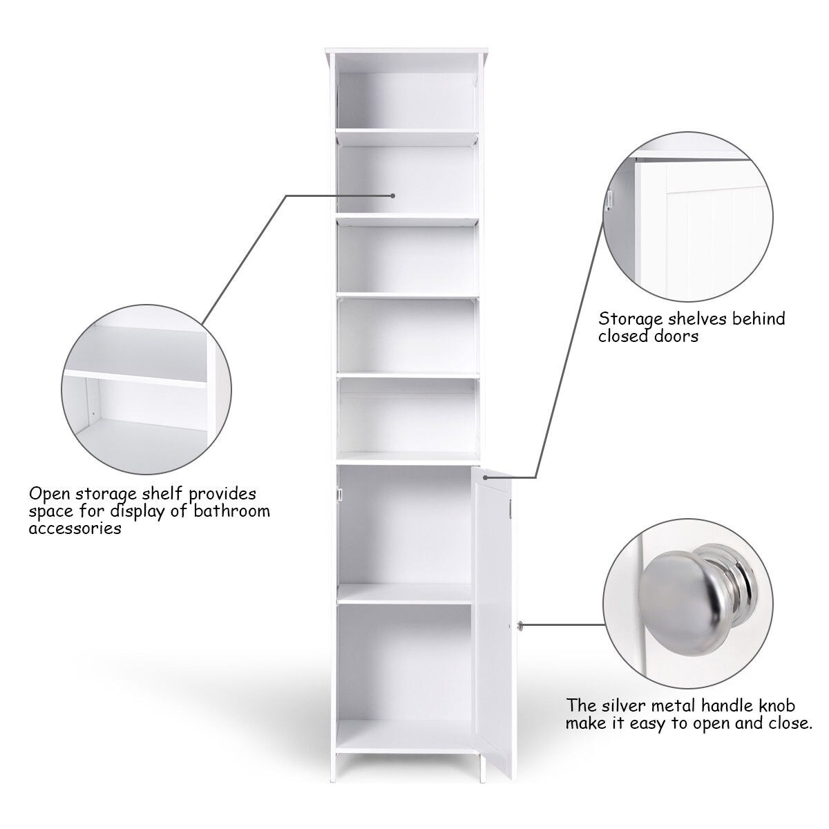 72 H Tall Floor Storage Cabinet Free Standing Shelving On Sale Overstock 20461928