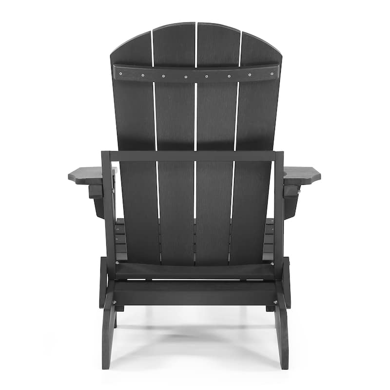 Hurley Folding Poly Adirondack Chair with Pull-out Ottoman (Set of 2)