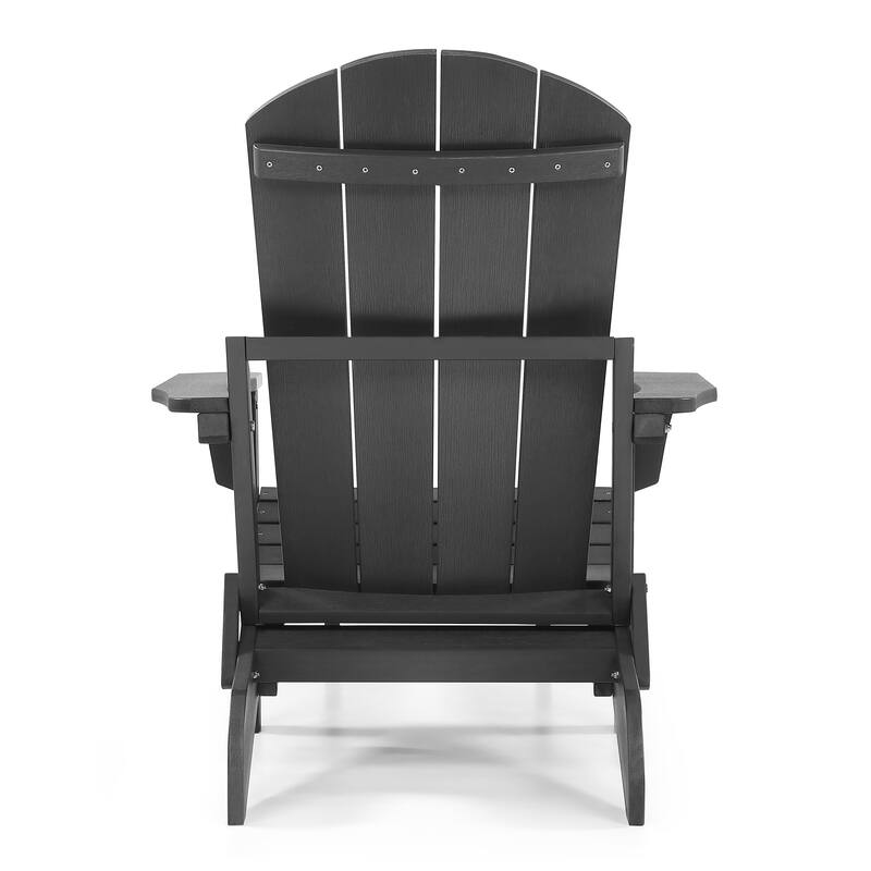 Seaton Folding Poly Adirondack Chair with Pull-out Ottoman, Set of 2