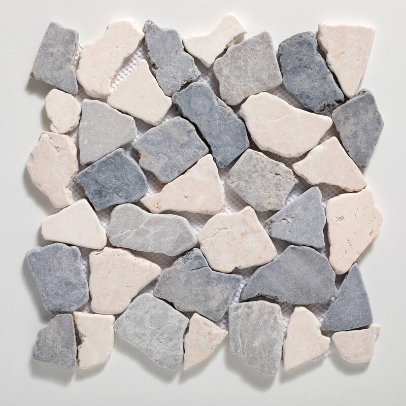 Fit Mosaic 11 in. x 11 in. Marble Mesh-Mounted Mosaic Wall and Floor Tile