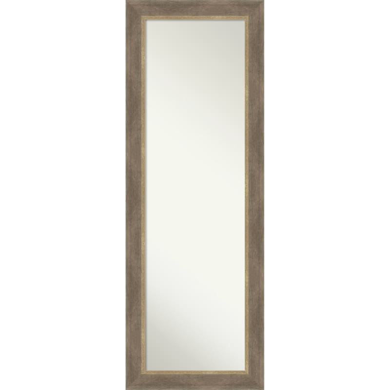 Driftwood Non-Beveled Framed Full-Length On the Door Mirror - Driftwood Tan - 19 x 53 in