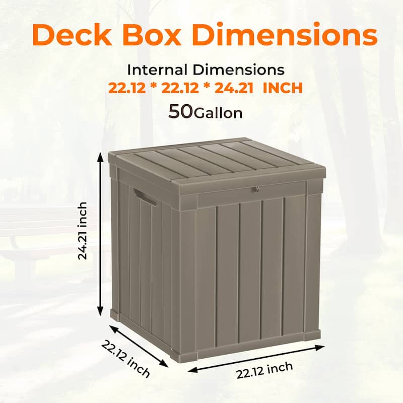 50 Gal. Resin Outdoor Patio Storage Deck Box