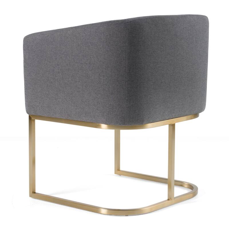 Modrest Yukon Modern Grey Fabric & Antique Brass Dining Chair