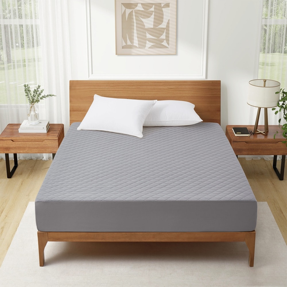 Quilted Waterproof Fitted Elastic Mattress Protector 12" Pocket Stretches up to 18"
