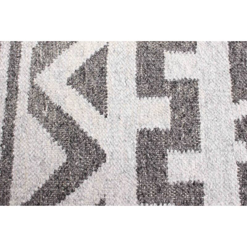 ECARPETGALLERY Flat-Weave Ankara FW Dark Grey Wool Kilim - 5'3 x 8'0