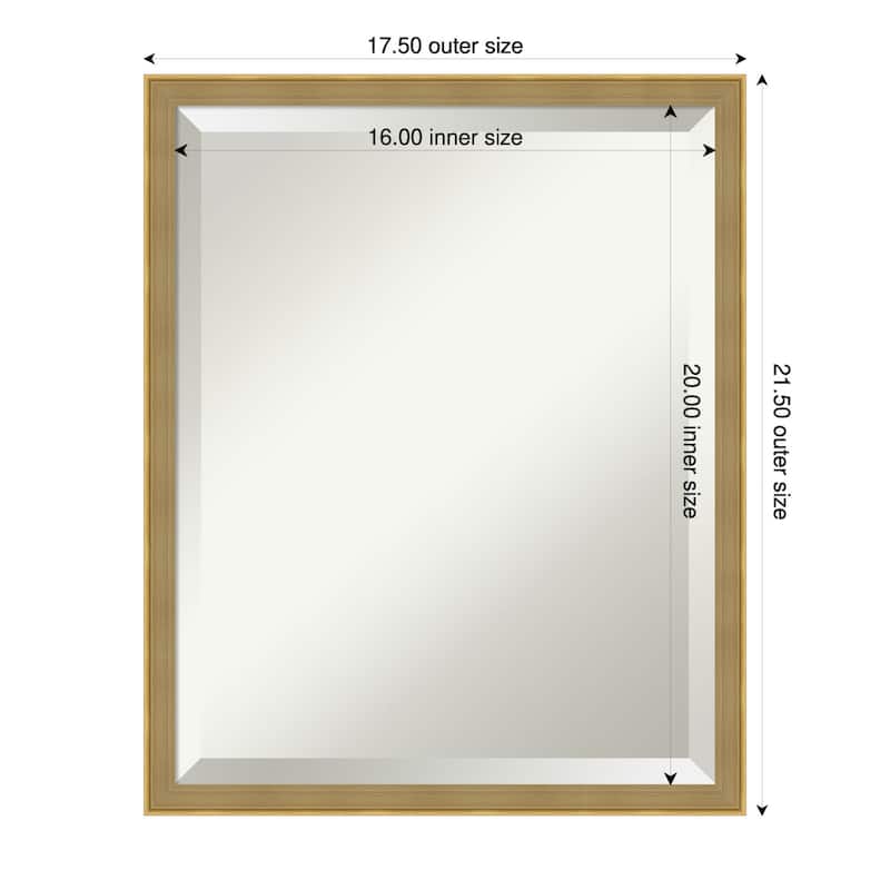 Incline Beveled Wood Framed Bathroom Vanity Wall Mirror - 18 x 22 in - Incline Dark Gold