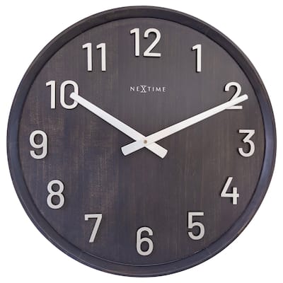 Precious 20 Inch Wooden Wall Clock with Raised Metal Numbers