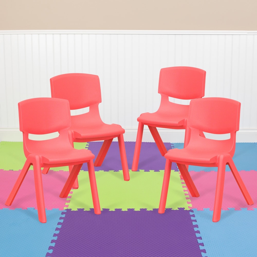 4 Pack Plastic Stack School Chair with 12" Seat Height - Kids Chair