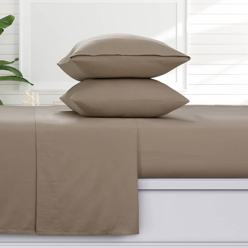 Azores Home 170-GSM Cotton Flannel Printed or Solid Extra Deep Pocket Sheet Set