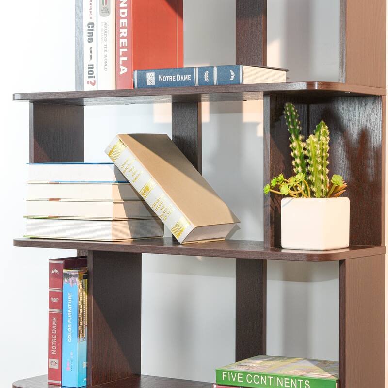 31.5"L X 64.56"H Free Combination Bookshelf Modern 5-Tier Open Storage Bookcase Mdf Wood Display Shelving, Media Storage Shelves