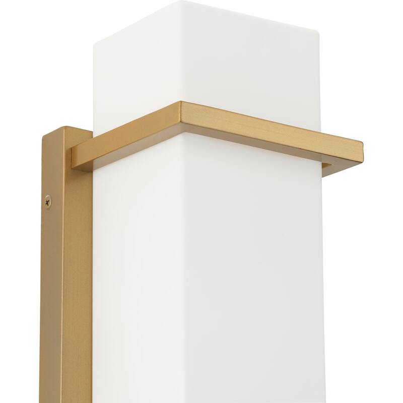 Antrim Collection One-Light Soft Gold Modern Medium Outdoor Wall Lantern - 5.25 in x 5 in x 18 in