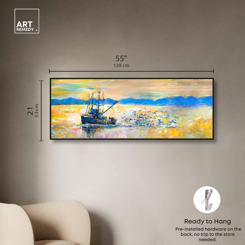 Fresh Catch Boat Panoramic Canvas by Art Remedy