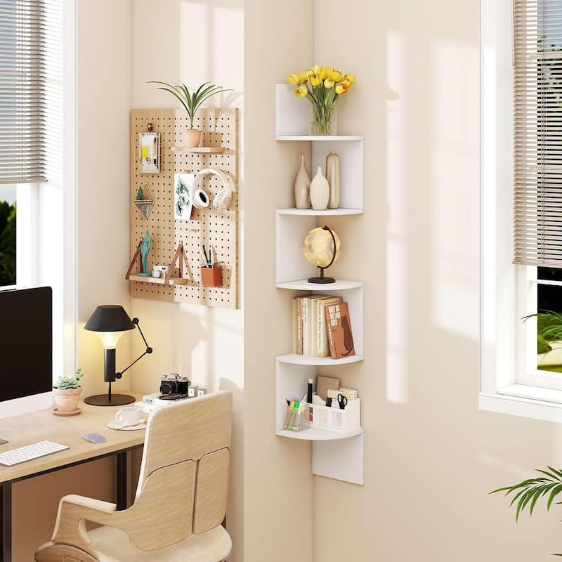1/2PCS Corner Shelf Wall Mounted Wooden Display Stand Rack