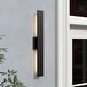 preview thumbnail 5 of 29, C Cattleya 2-Light Matte Black Aluminum LED Outdoor Wall Sconce