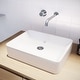 preview thumbnail 1 of 9, Lyra Bench Mount Ceramic Rectangular Vessel Bathroom Sink White