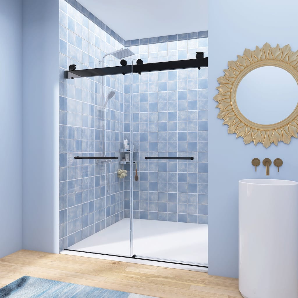 60"/72" W x 79" H Double Sliding Frameless Shower Door