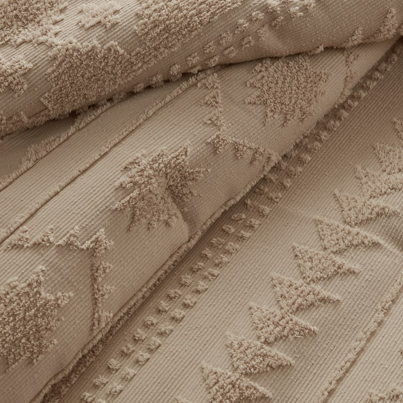2 PCS Twin/Twin XL Chenille Oversized Comforter Set Tan