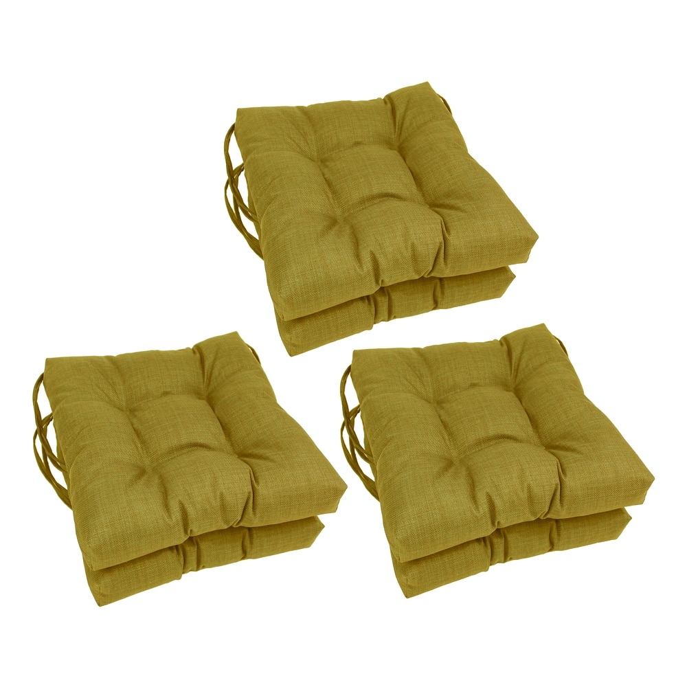 16-inch Square Tufted Indoor/Outdoor Chair Cushions (Set of 6)