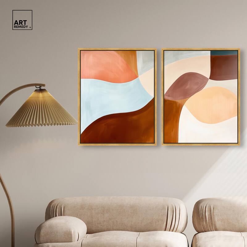 Shapes Revisited II Canvas Set of 2 by Art Remedy