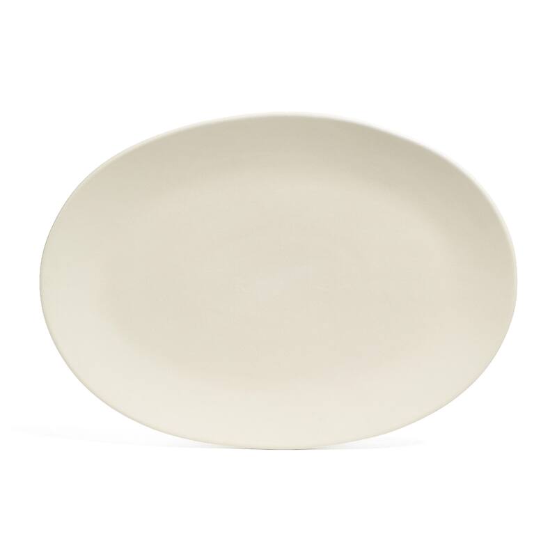 over&back Coupe Semi Matte Stoneware Oval Serving Platter - Ivory