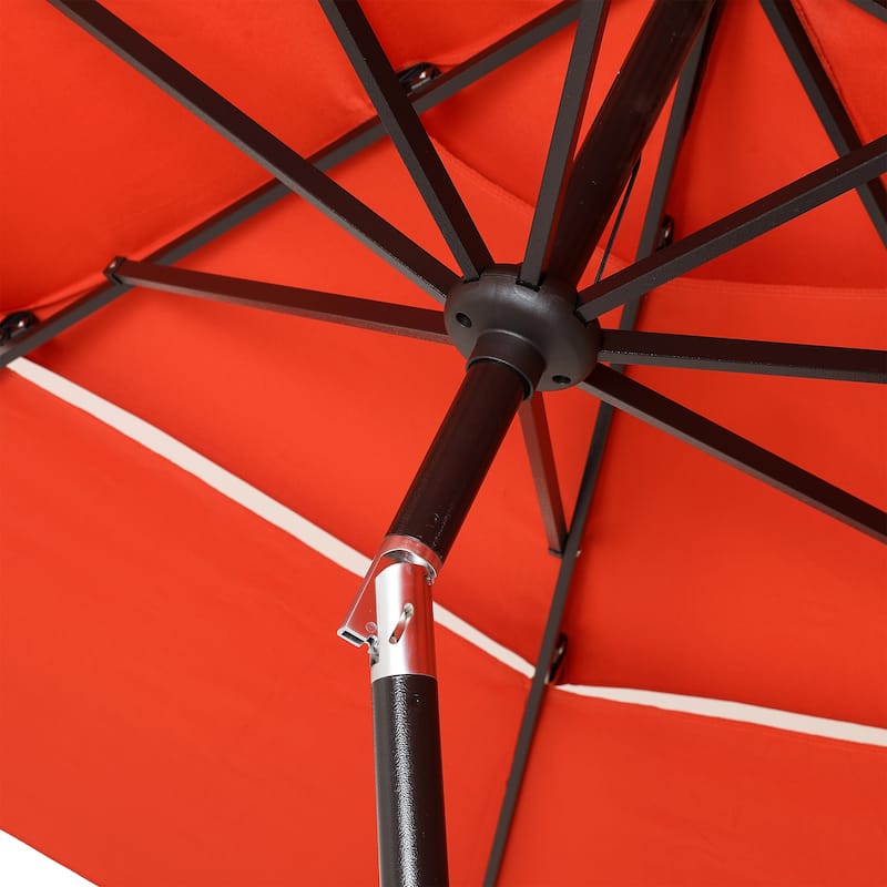 Clihome 10FT 3-Tiers Vented Round Market Umbrella with Crank Lift