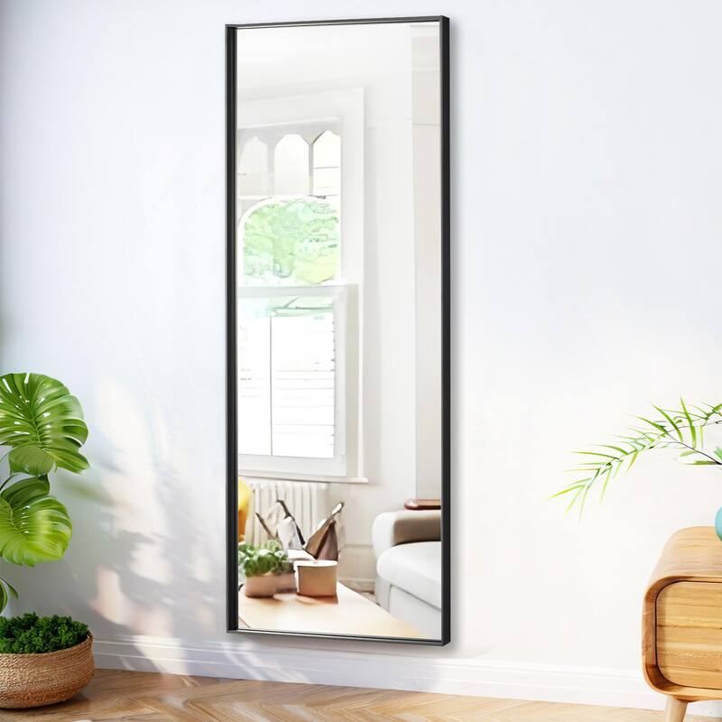 Modern Classic Black Metal Framed Full Length Mirror