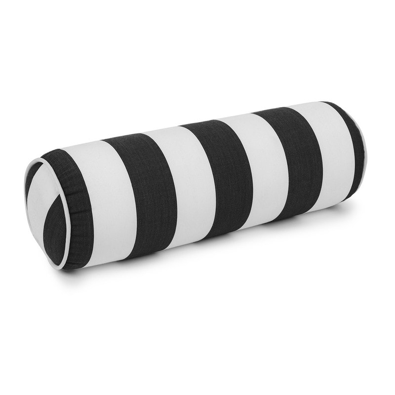 Sherry Kline Indoor/Outdoor Cabana Stripe Set of 2 Neckroll Bolster - N/A - Black/White