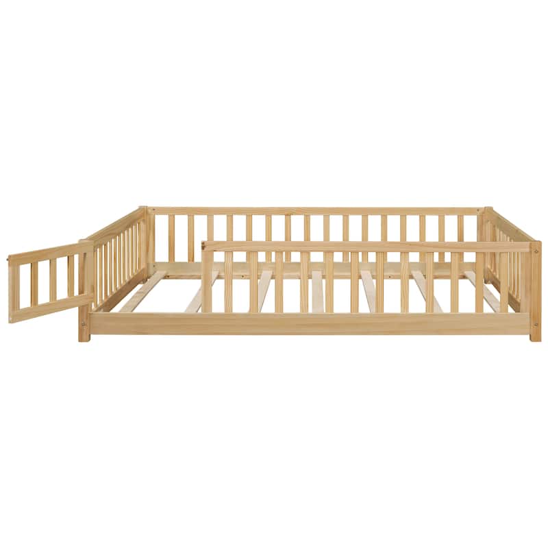 Full Size Floor Bed with Fence and Door