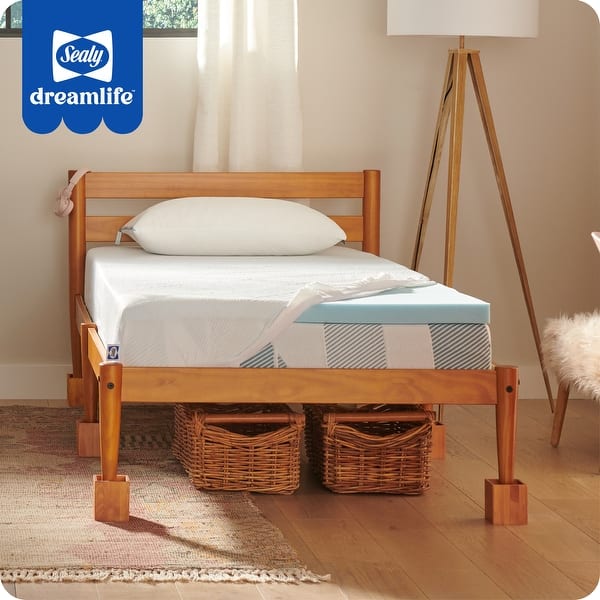 slide 2 of 26, Sealy Dreamlife 2" Gel Memory Foam Mattress Topper with Cooling Cover